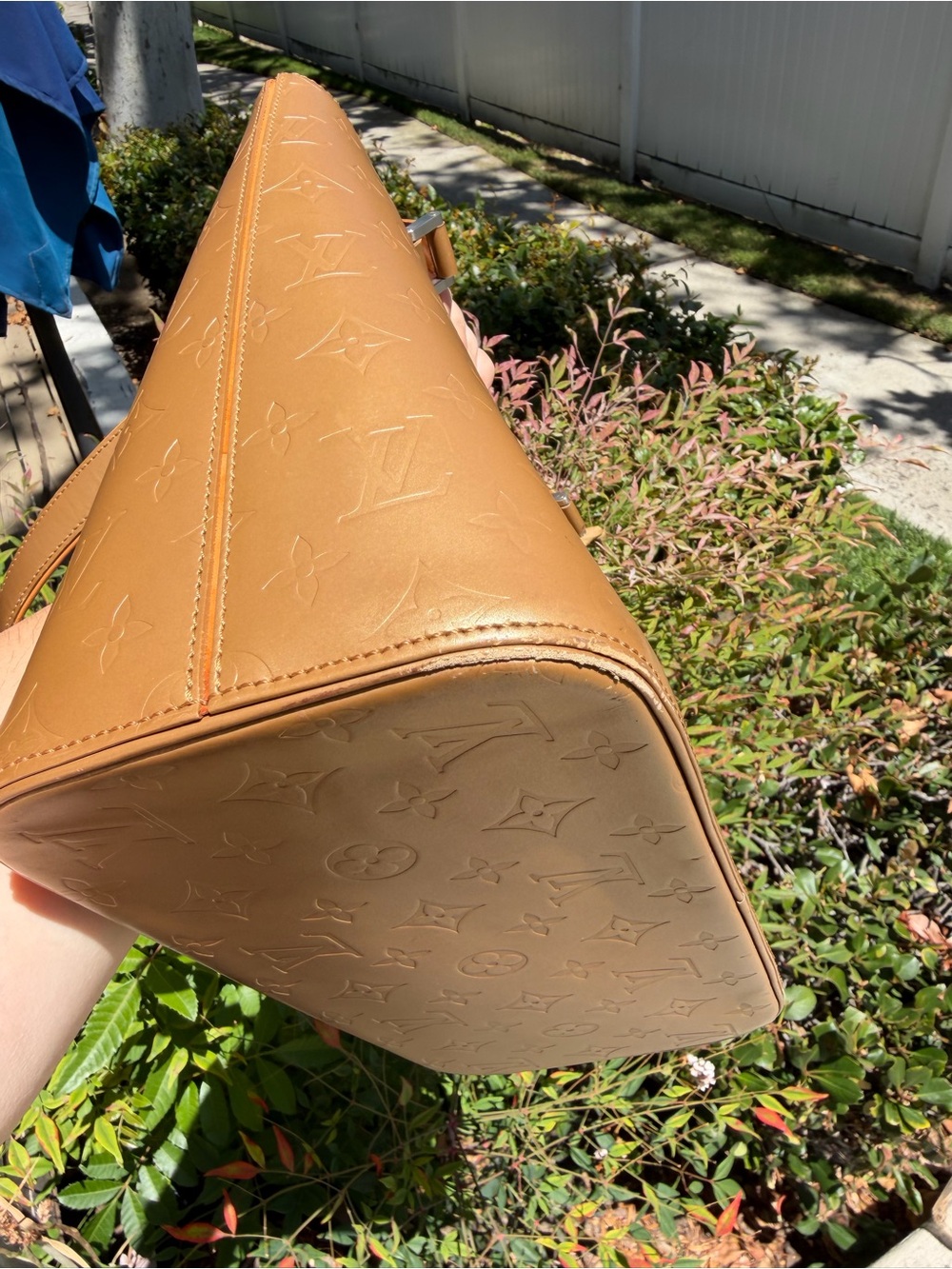 Louis Vuitton Monogram Mat Stockton Tote Bronze Leather Shoulder Bag CA0093 COA - Picture 8 of 17